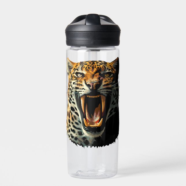 Botella De Agua Cabeza de ataque ruidosa de leopardo (Delante)