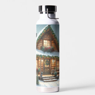 Botella De Agua Cabina de nieve Rústica de invierno/Navidades