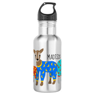 Botella De Agua Cabras con Ilustracion de pijamas personalizado