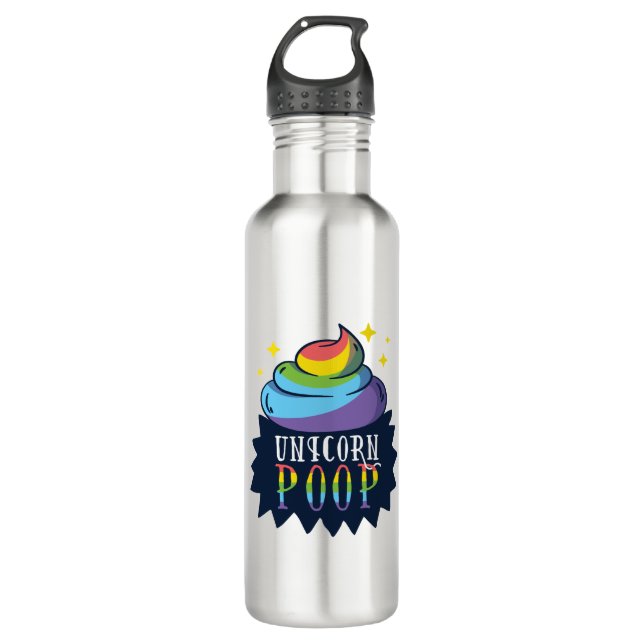 Botella De Agua Caca de unicornio (Anverso)