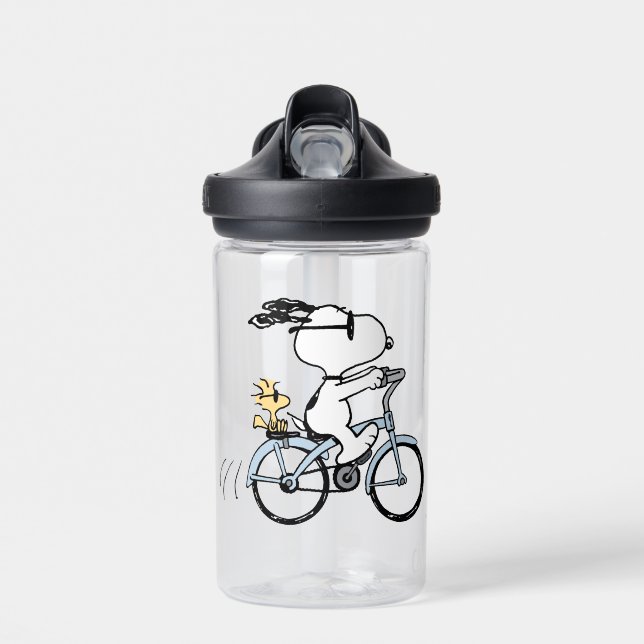 Botella De Agua Cacahuetes | Bicicleta Snoopy & Woodstock (Delante)