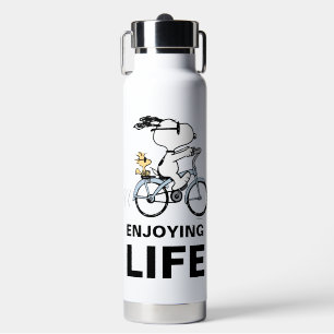 Botella De Agua Cacahuetes   Bicicleta Snoopy & Woodstock