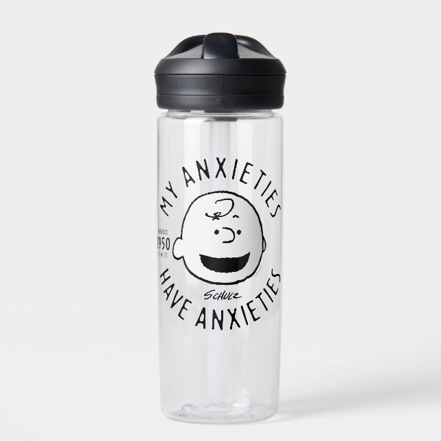 Botella De Agua Cacahuetes | Charlie Brown Nervous desde 1950 (Delante)