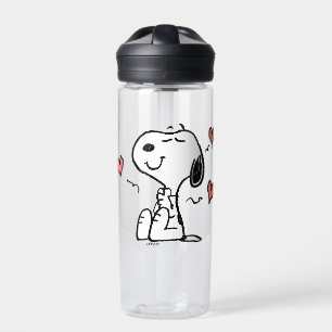 Botella De Agua Cacahuetes   Corazones Snoopy
