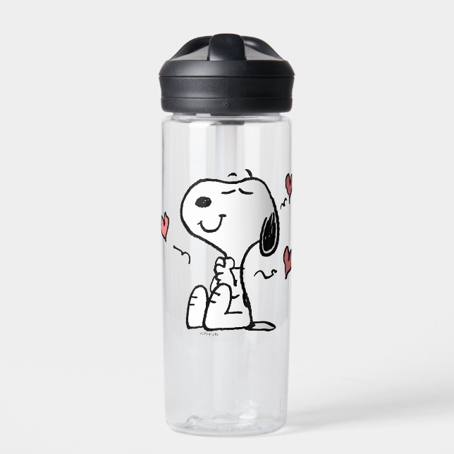 Botella De Agua Cacahuetes | Corazones Snoopy (Delante)