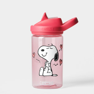 Botella De Agua Cacahuetes   Corazones Snoopy