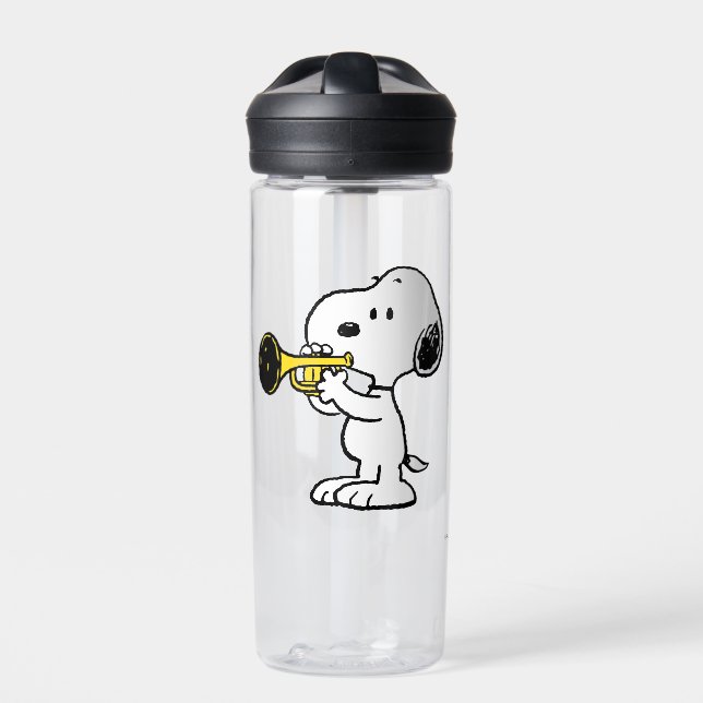 Botella De Agua Cacahuetes | Jugador de trompeta Snoopy (Delante)