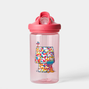 Botella De Agua Cacahuetes   Pintura arcoiris de Snoopy y Woodstoc