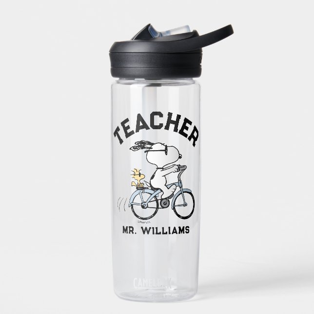 Botella De Agua Cacahuetes | Profesor de Bicicleta Snoopy & Woodst (Izquierdo)