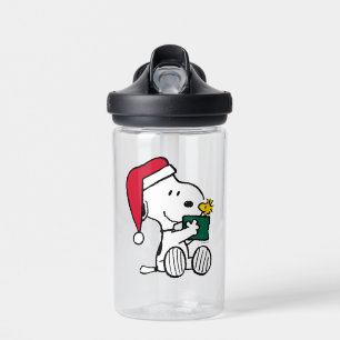 Botella De Agua Cacahuetes   Regalo Snoopy Santa & Woodstock