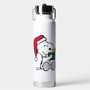 Botella De Agua Cacahuetes   Regalo Snoopy Santa & Woodstock