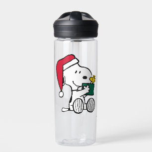 Botella De Agua Cacahuetes   Regalo Snoopy Santa & Woodstock