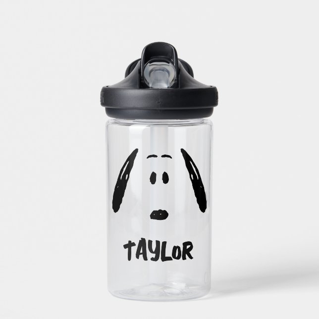 Botella De Agua Cacahuetes | Snoopy Face | Añadir su nombre (Delante)