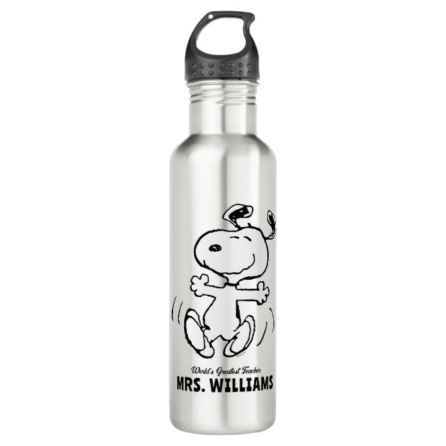 Botella De Agua Cacahuetes | Snoopy Greatest Teacher Personalizado (Anverso)