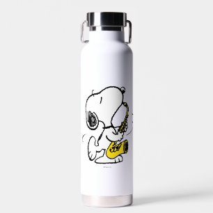 Botella De Agua Cacahuetes   Snoopy Saxophone Player