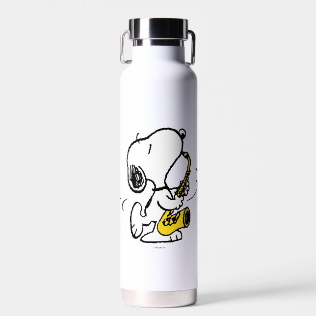 Botella De Agua Cacahuetes | Snoopy Saxophone Player (Delantero)