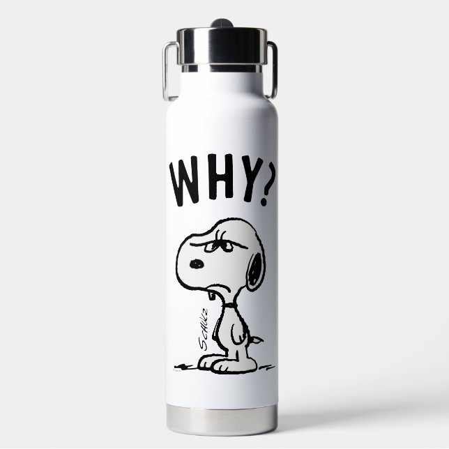 Botella De Agua Cacahuetes | Snoopy Se Pregunta Por Qué? (Frente)