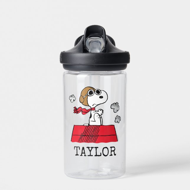 Botella De Agua Cacahuetes | Snoopy the Flying Ace | Añadir su nom (Delante)