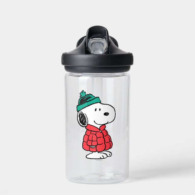 Botella De Agua Cacahuetes | Snoopy Winter Coat & Gorra (Delante)