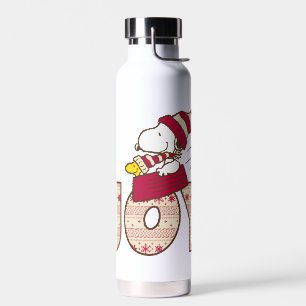 Botella De Agua Cacahuetes   Snoopy & Woodstock Joy Sled Ride