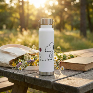 Botella De Agua Cacahuetes   Snoopy & Woodstock Rojo y Negro