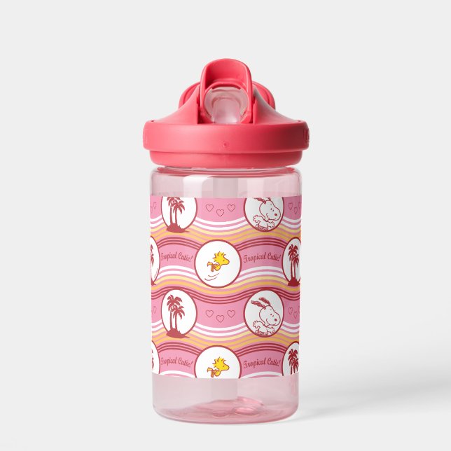 Botella De Agua Cacahuetes | Snoopy & Woodstock Tropical Cutie (Delante)