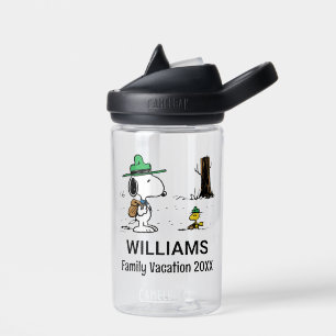 Botella De Agua Cacahuetes   Vacaciones Snoopy & Woodstock Family