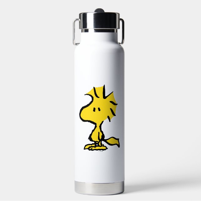 Botella De Agua Cacahuetes | Woodstock, amigo de Snoopy (Frente)