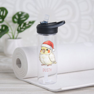 Botella De Agua Cacatúa de Navidad personalizada con sombrero de S