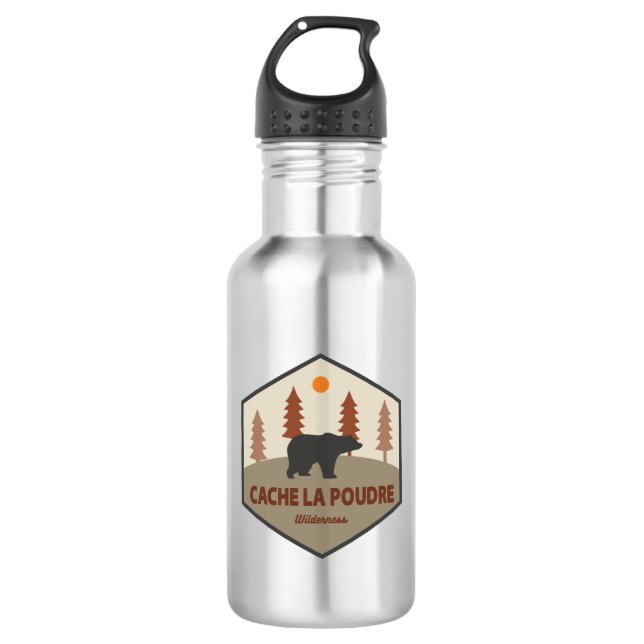 Botella De Agua Cache La Poudre Wilderness Colorado Bear (Anverso)
