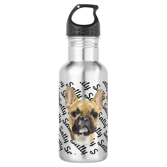 Botella De Agua Cachorro de Bulldog francés (Anverso)