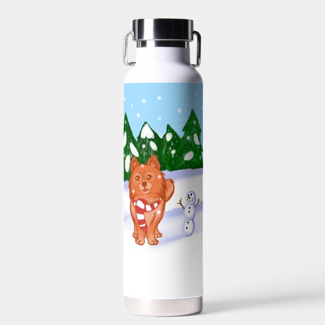 Botella De Agua Cachorro de nieve (Delantero)