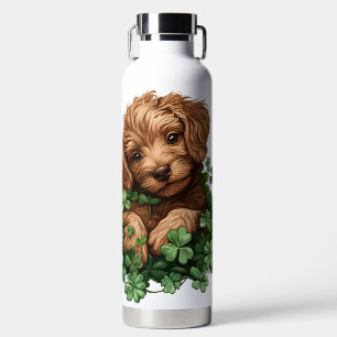 BOTELLA DE AGUA CACHORRO DE PERRO ADORABLE Y DESGREÑADO CON TEMA I