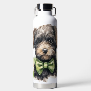 BOTELLA DE AGUA CACHORRO DE PERRO ADORABLE Y DESGREÑADO CON TEMA I