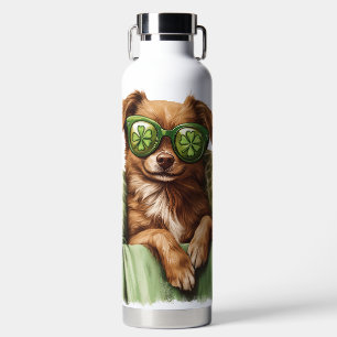 BOTELLA DE AGUA CACHORRO DE PERRO ADORABLE Y DESGREÑADO CON TEMA I