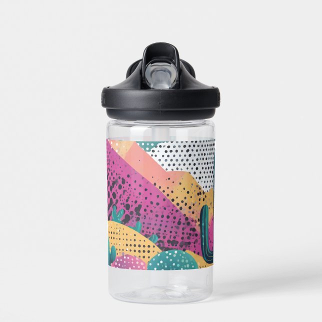 Botella De Agua Cactus de Saguaro en el paisaje de fondo (Delante)