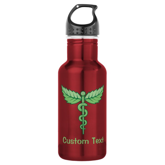 Botella De Agua Caduceo con hojas (Anverso)