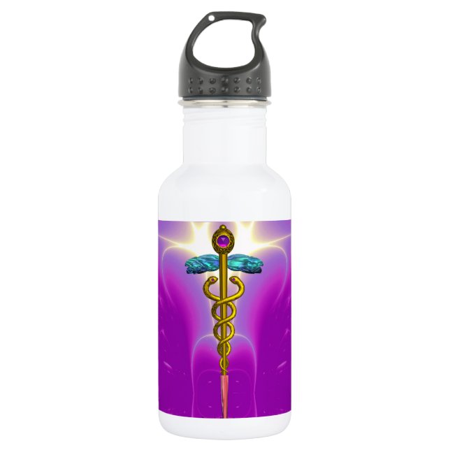 Botella De Agua CADUCEUS,Ametismo de oro vibrante (Anverso)