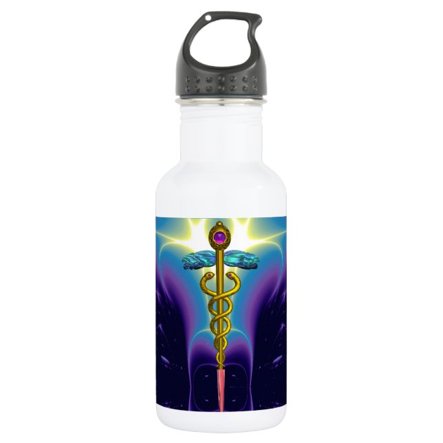 Botella De Agua CADUCEUS,Ametismo de oro vibrante (Anverso)