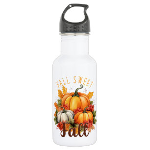 Botella De Agua Cae dulce otoño - Calabazas y hojas de otoño
