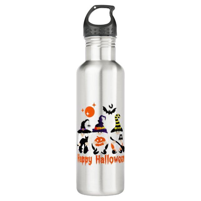 Botella De Agua Cae la Calabaza de Otoño de Halloween Gnomes Cute (Anverso)