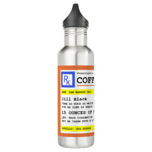 Botella De Agua Café con receta personalizada