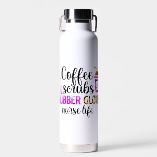 Botella De Agua Café, crubos, guantes de goma - Cita de la Enferme