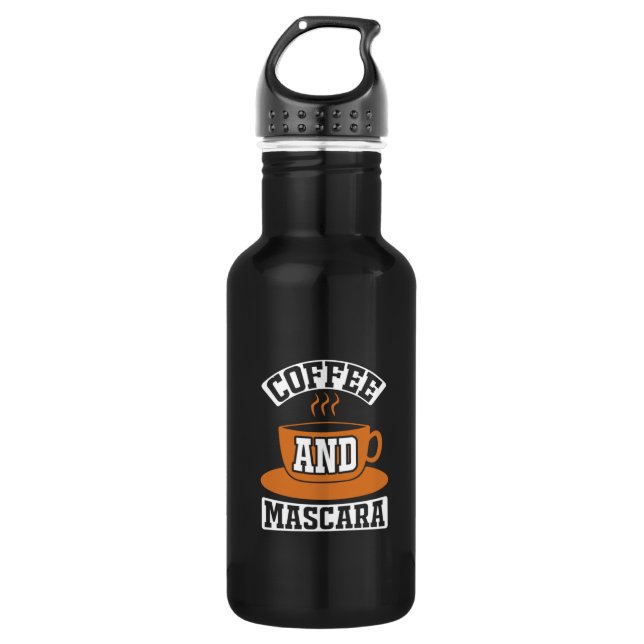 Botella De Agua Café De Arte Y Mascara (Anverso)