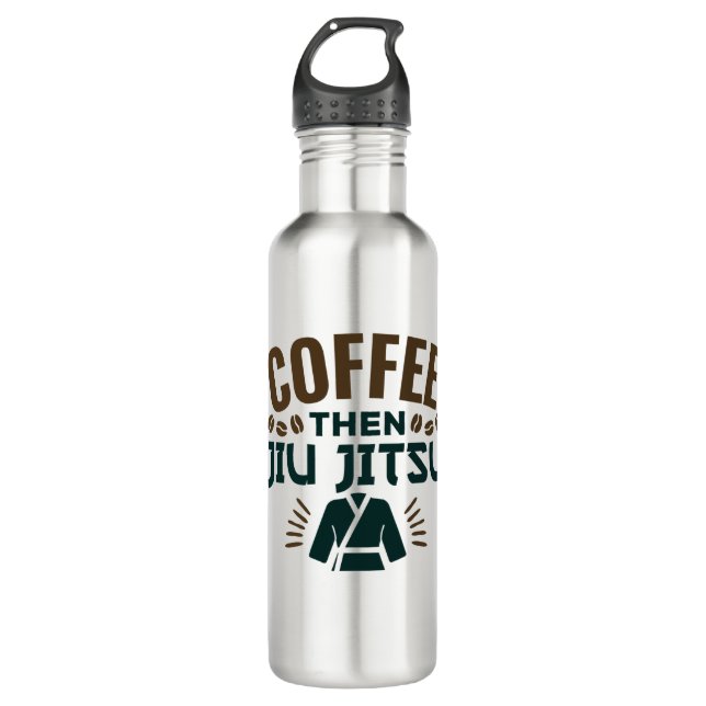 Botella De Agua Café Después Jiu Jitsu BJJ Jiujitsu (Anverso)