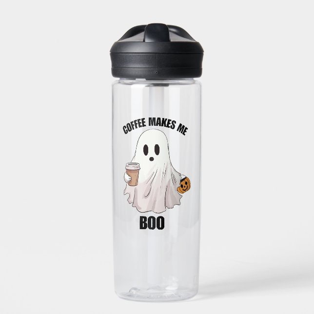 Botella De Agua Café Fantasma Halloween Divertido  (Delante)