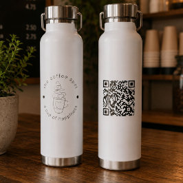 Botella De Agua Cafetería Personalizada Agrega tu Logotipo Moderno