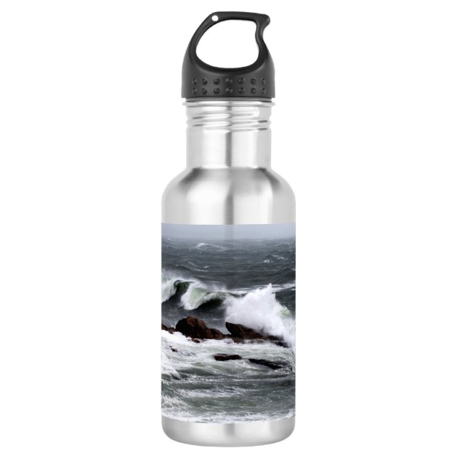 Botella De Agua Caída de las olas oceánicas (Anverso)