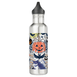 Botella De Agua Calabaza de ghouls de halloween retro Mikitiez