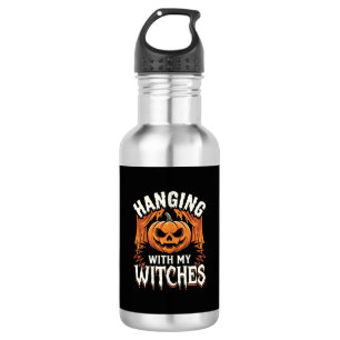 Botella De Agua Calabaza de Halloween Colgando Con Mis Brujas